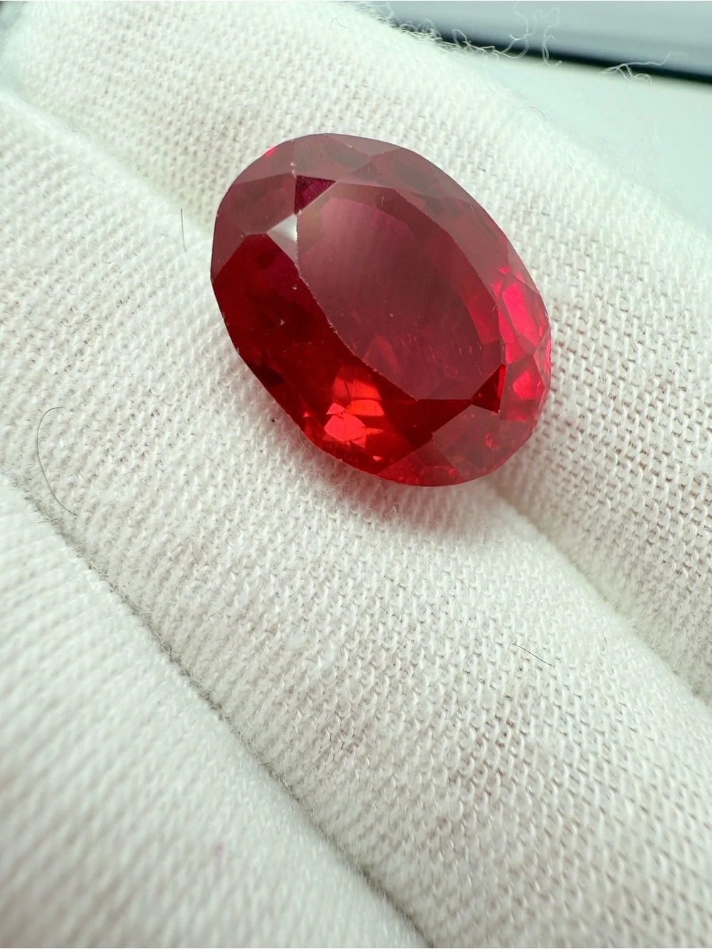 Vivid Red Oval Faceted Gemstone for Women’s Ring or Collection